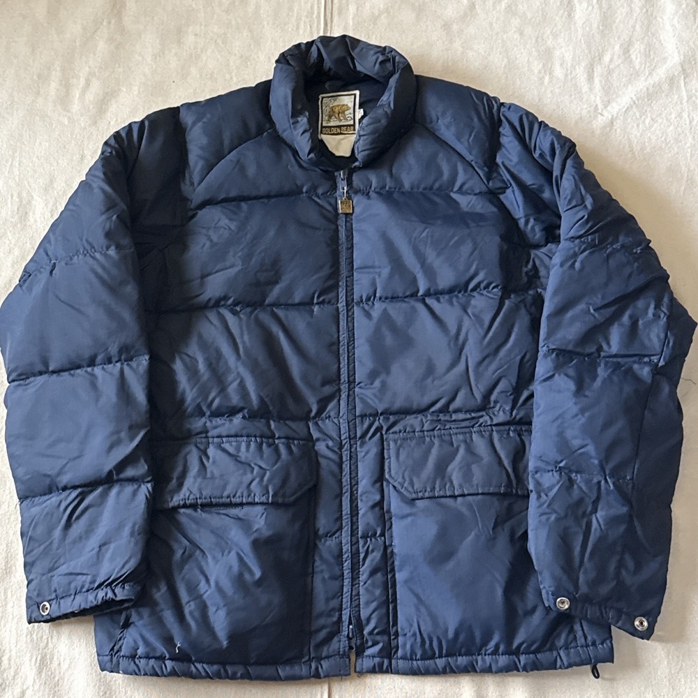Vintage Golden Bear 1960s Goose Down Puffer Jacket Size Small 60s Retro USA
